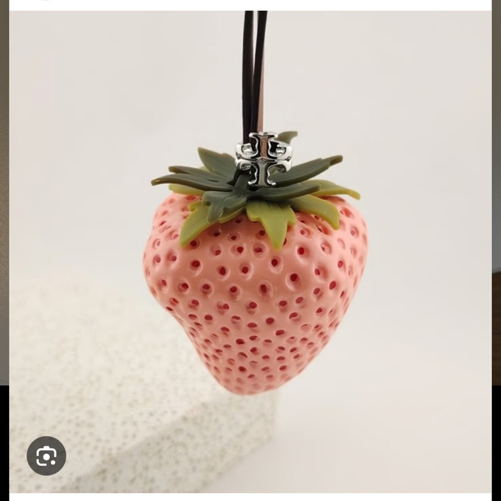 Tory Burch Strawberry-Shaped Pink Bag Charm